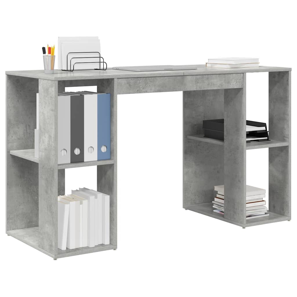 vidaXL Schreibtisch Beton Grau 130 x 50,5 x 75 cm Holzwerkstoff