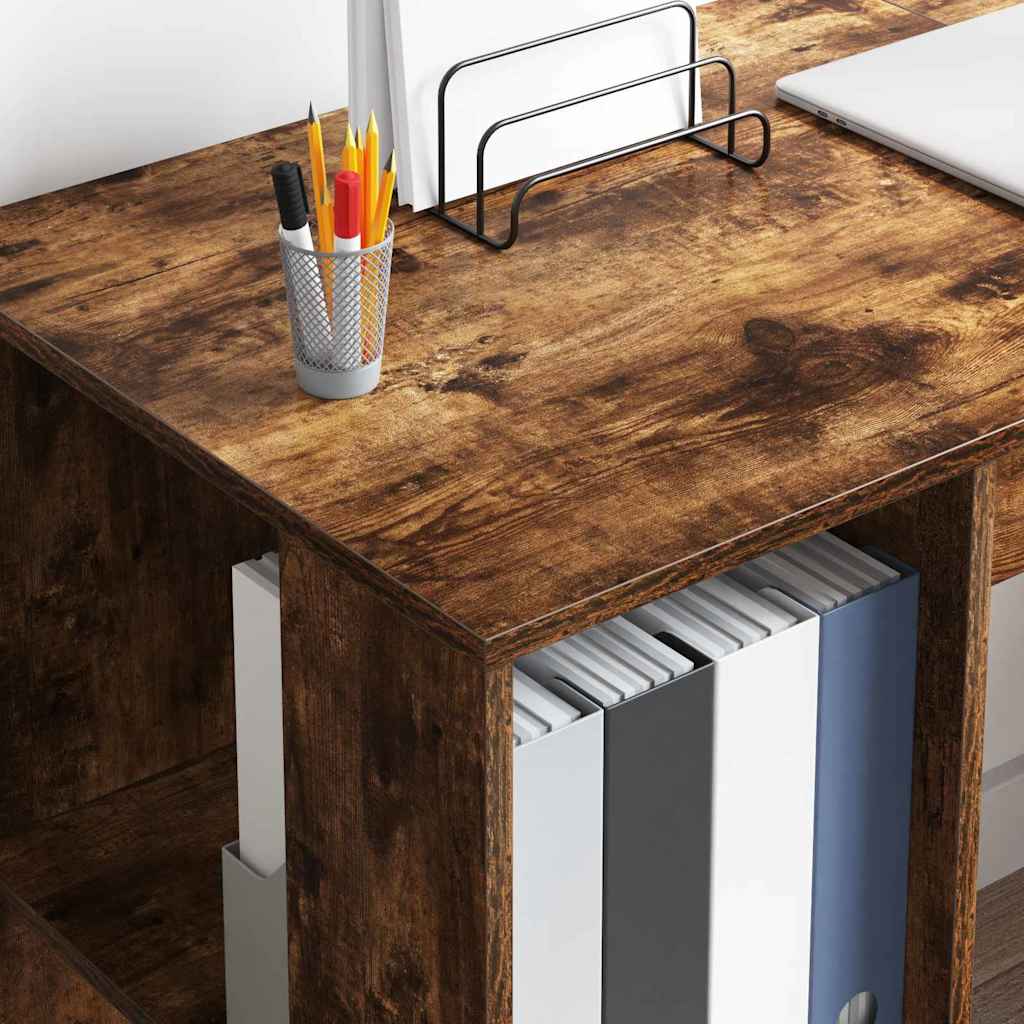 vidaXL Schreibtisch Geräucherte Eiche 130 x 50,5 x 75 cm Holzwerkstoff