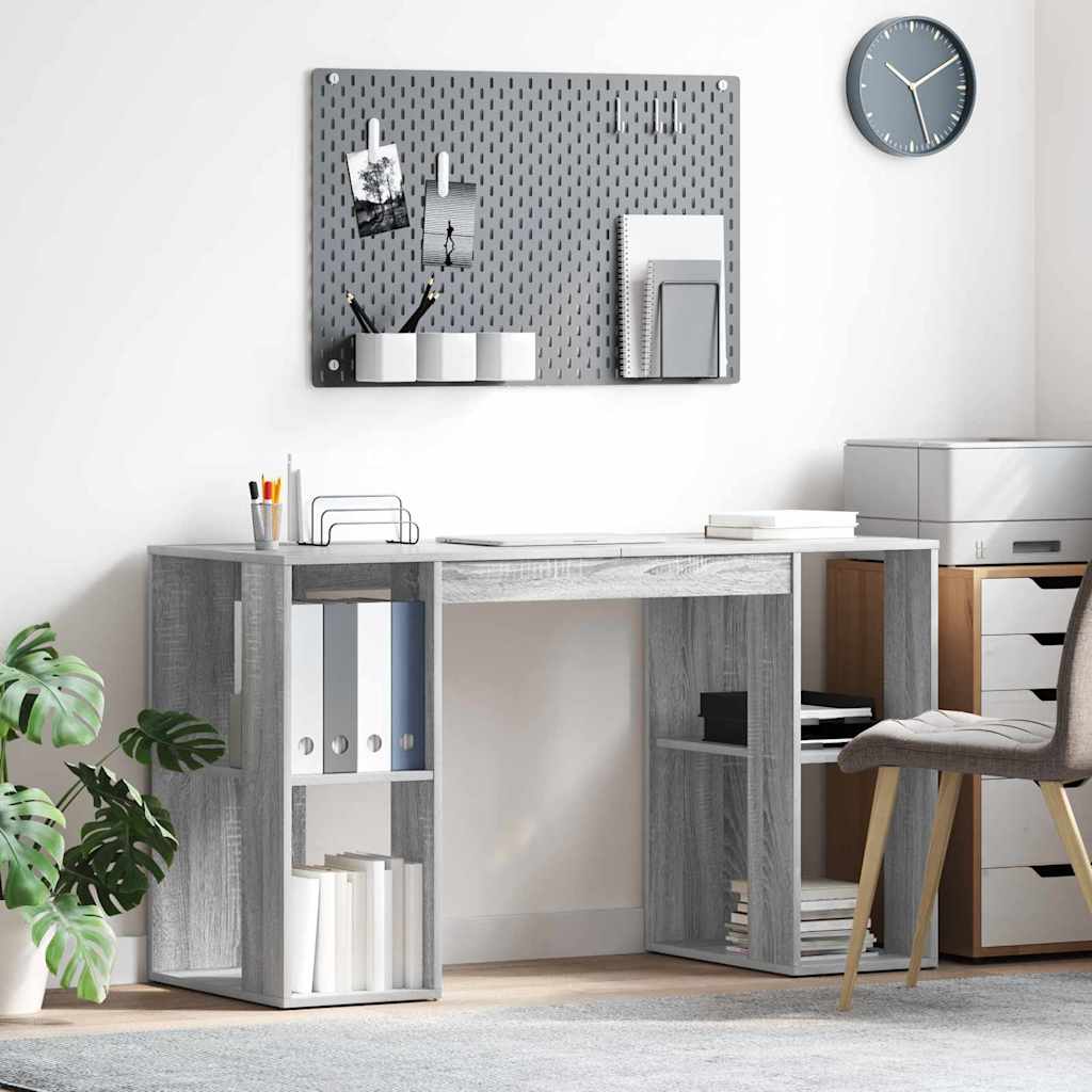 vidaXL Schreibtisch Graues Sonoma 130 x 50,5 x 75 cm Holzwerkstoff