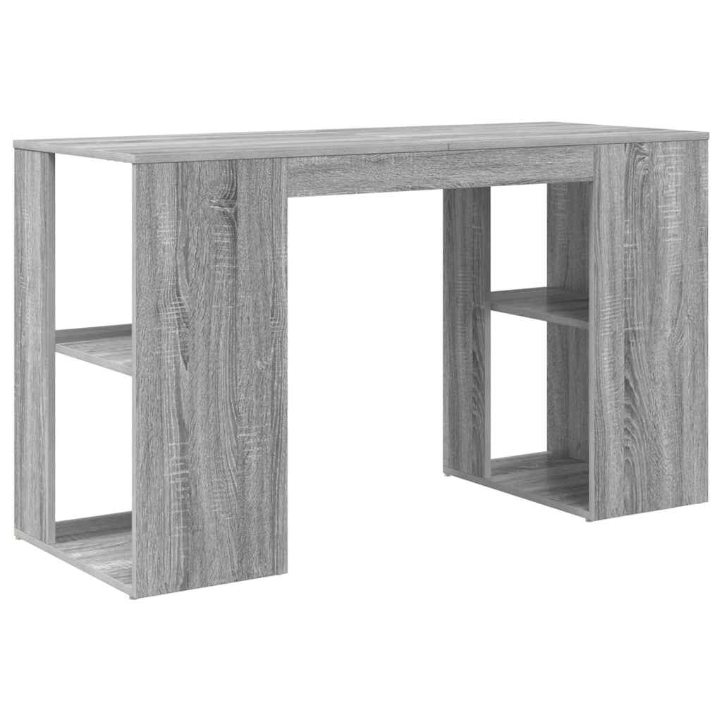 vidaXL Schreibtisch Graues Sonoma 130 x 50,5 x 75 cm Holzwerkstoff