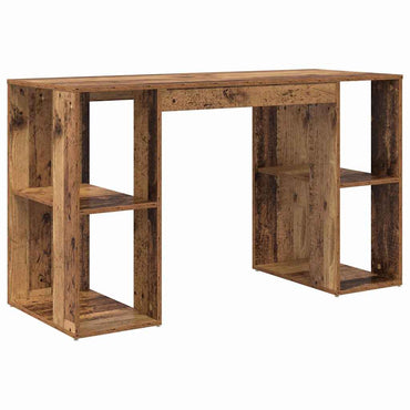 vidaXL Bureau avec étagère en bois de récupération 130 x 50,5 x 75 cm Bois d'ingénierie
