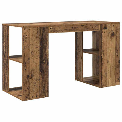 vidaXL Schreibtisch mit Regal Altholz 130 x 50,5 x 75 cm Holzwerkstoff
