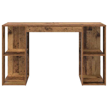 vidaXL Schreibtisch mit Regal Altholz 130 x 50,5 x 75 cm Holzwerkstoff