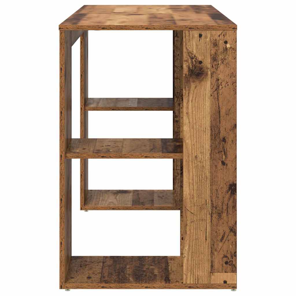 vidaXL Schreibtisch mit Regal Altholz 130 x 50,5 x 75 cm Holzwerkstoff