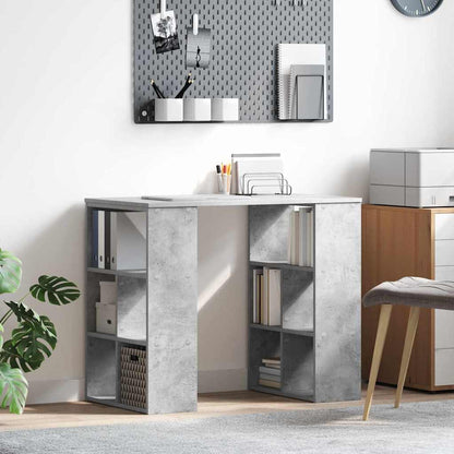 vidaXL Schreibtisch mit Regal Beton Grau 90 x 50 x 75 cm Holzwerkstoff