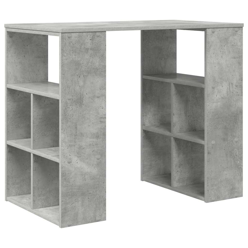 vidaXL Schreibtisch mit Regal Beton Grau 90 x 50 x 75 cm Holzwerkstoff
