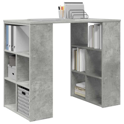 vidaXL Schreibtisch mit Regal Beton Grau 90 x 50 x 75 cm Holzwerkstoff