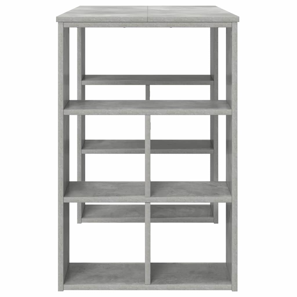 vidaXL Schreibtisch mit Regal Beton Grau 90 x 50 x 75 cm Holzwerkstoff