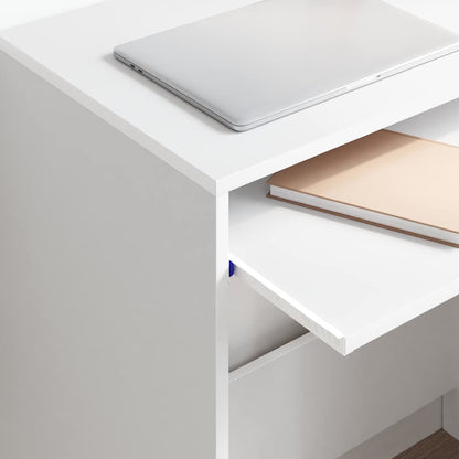 vidaXL Schreibtisch mit Speicher Weiß 77,5 x 43 x 79 cm Holzwerkstoff
