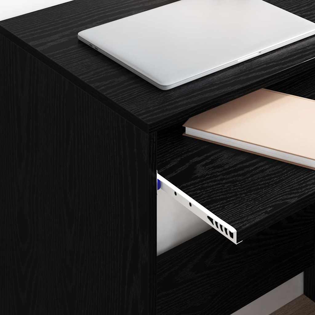 vidaXL Bureau noir aspect chêne 77,5 x 43 x 79 cm