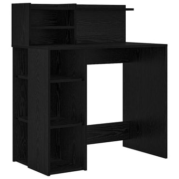 vidaXL Schreibtisch mit Regal Schwarz Eichen-Optik 90 x 48 x 101,5 cm