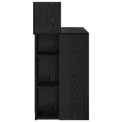 Schreibtisch mit Regal Schwarz Eichen-Optik 90 x 48 x 101,5 cm