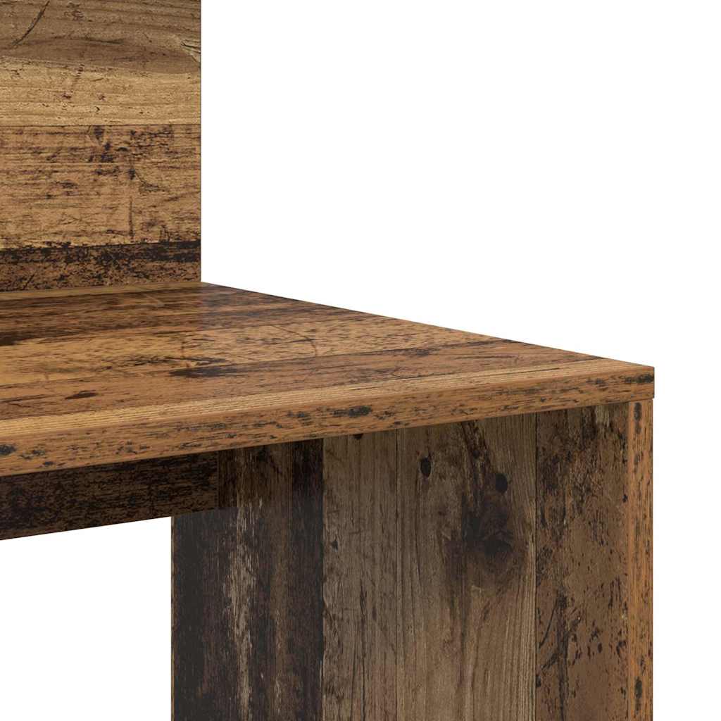 vidaXL Schreibtisch mit Regal Altholz 90 x 48 x 101,5 cm Holzwerkstoff