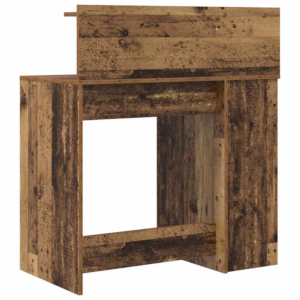 vidaXL Schreibtisch mit Regal Altholz 90 x 48 x 101,5 cm Holzwerkstoff