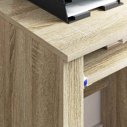 vidaXL Tisch mit Rädern Sonoma-Eiche 91 x 50 x 77 cm Holzwerkstoff