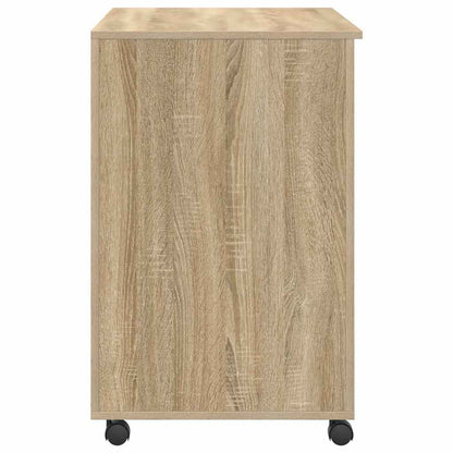 vidaXL Tisch mit Rädern Sonoma-Eiche 91 x 50 x 77 cm Holzwerkstoff