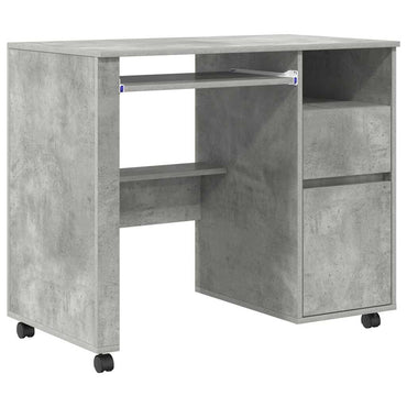 vidaXL Tisch mit Rädern Beton Grau 91 x 50 x 77 cm Holzwerkstoff