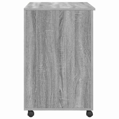 vidaXL Tisch mit Rädern Graues Sonoma 91 x 50 x 77 cm Holzwerkstoff