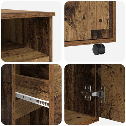 vidaXL Tisch mit Rädern Mit Rad Altholz 91 x 50 x 77 cm Holzwerkstoff