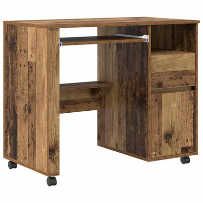 vidaXL Tisch mit Rädern Mit Rad Altholz 91 x 50 x 77 cm Holzwerkstoff