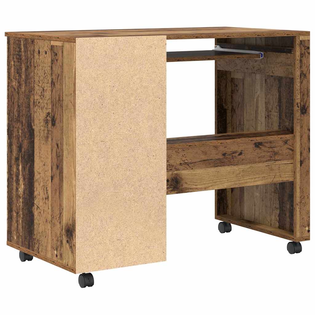 vidaXL Tisch mit Rädern Mit Rad Altholz 91 x 50 x 77 cm Holzwerkstoff