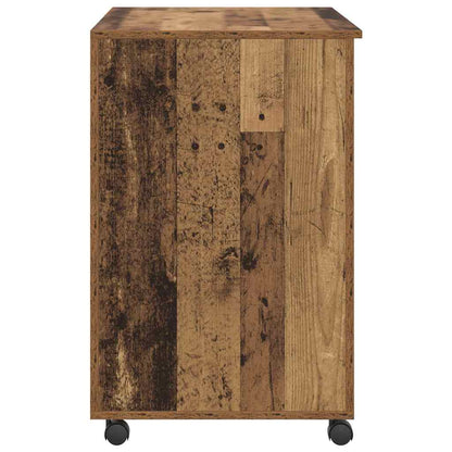 vidaXL Tisch mit Rädern Mit Rad Altholz 91 x 50 x 77 cm Holzwerkstoff