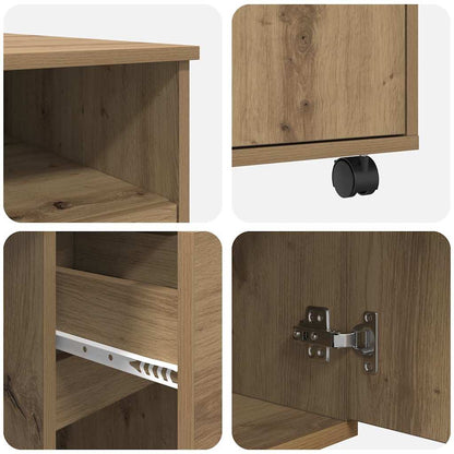 vidaXL Tisch mit Rädern Artisan-Eiche 91 x 50 x 77 cm Holzwerkstoff