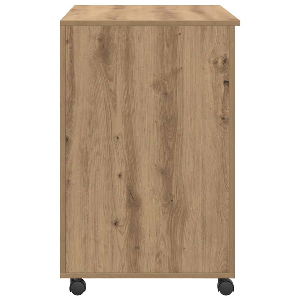 vidaXL Tisch mit Rädern Artisan-Eiche 91 x 50 x 77 cm Holzwerkstoff