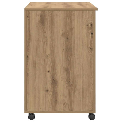 vidaXL Tisch mit Rädern Artisan-Eiche 91 x 50 x 77 cm Holzwerkstoff