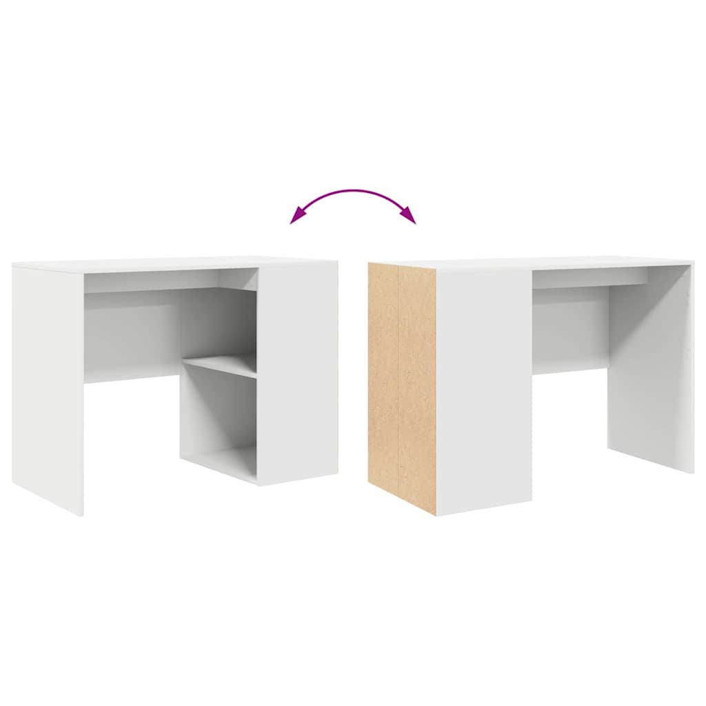 vidaXL Schreibtisch mit Regal Weiß 102 x 50 x 75 cm Holzwerkstoff