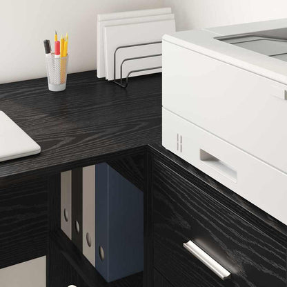 vidaXL Schreibtisch mit Regal Schwarz Eichen-Optik 102 x 50 x 75 cm