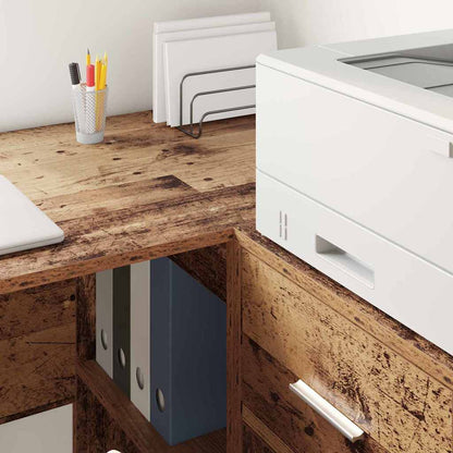 vidaXL Schreibtisch mit Regal Altholz 102 x 50 x 75 cm Holzwerkstoff
