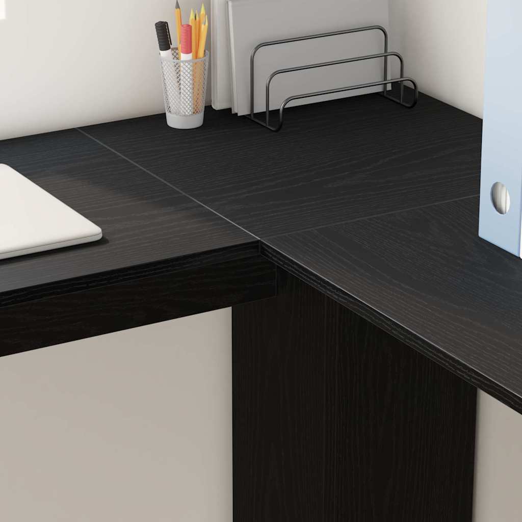 vidaXL Eck-Schreibtisch Schwarz Eichen-Optik 140 x 113,5 x 75 cm