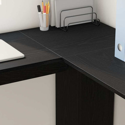 vidaXL Eck-Schreibtisch Schwarz Eichen-Optik 140 x 113,5 x 75 cm