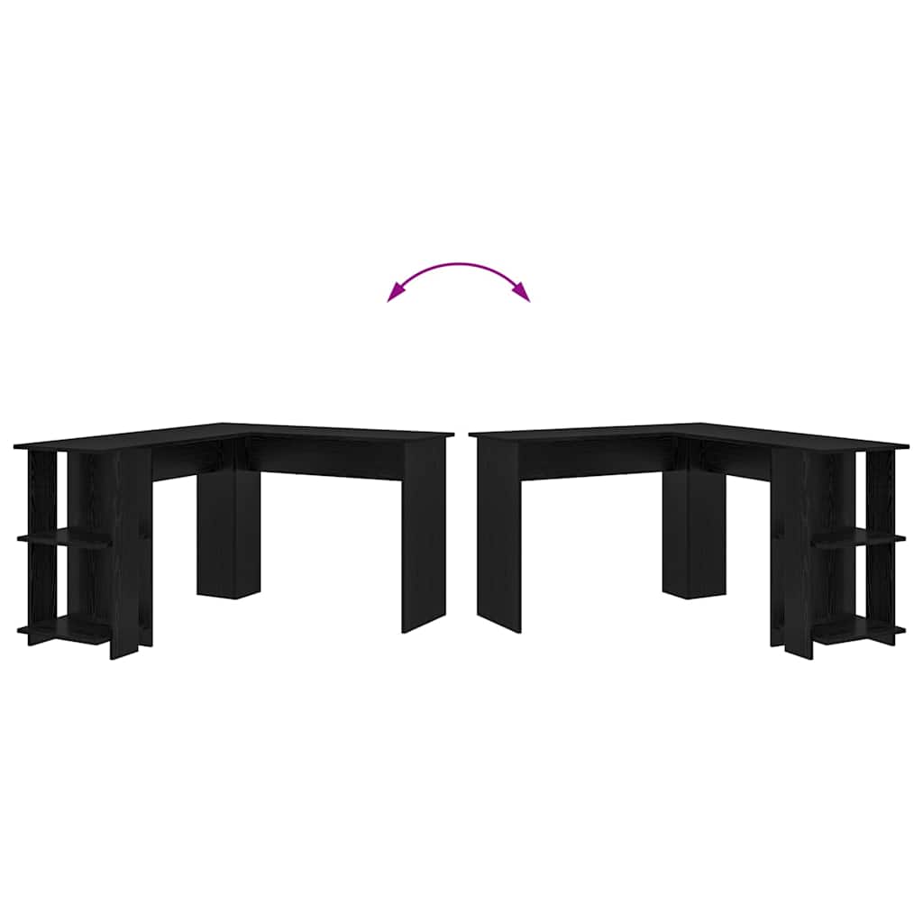 vidaXL Eck-Schreibtisch Schwarz Eichen-Optik 140 x 113,5 x 75 cm