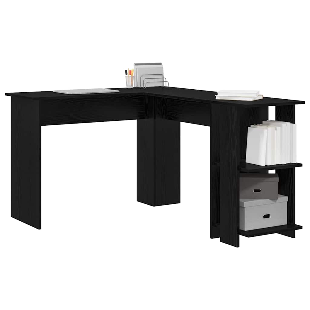 vidaXL Eck-Schreibtisch Schwarz Eichen-Optik 140 x 113,5 x 75 cm