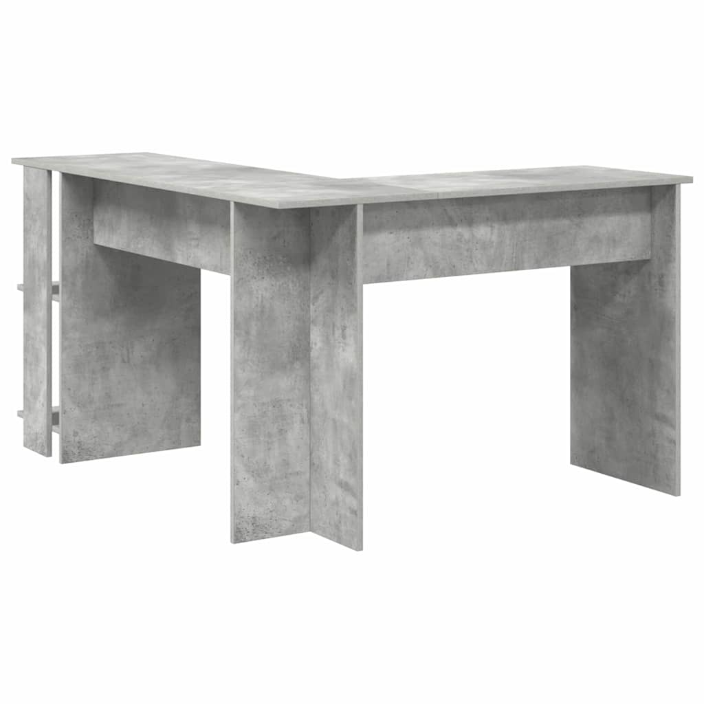 vidaXL Eck-Schreibtisch Beton Grau 140 x 113,5 x 75 cm Holzwerkstoff