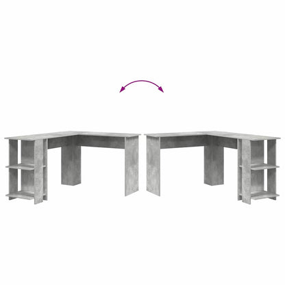 vidaXL Eck-Schreibtisch Beton Grau 140 x 113,5 x 75 cm Holzwerkstoff