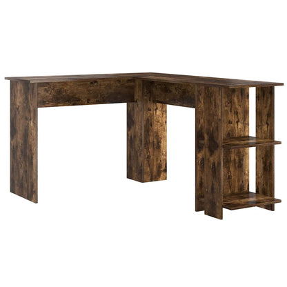 vidaXL Eck-Schreibtisch Geräucherte Eiche 140 x 113,5 x 75 cm
