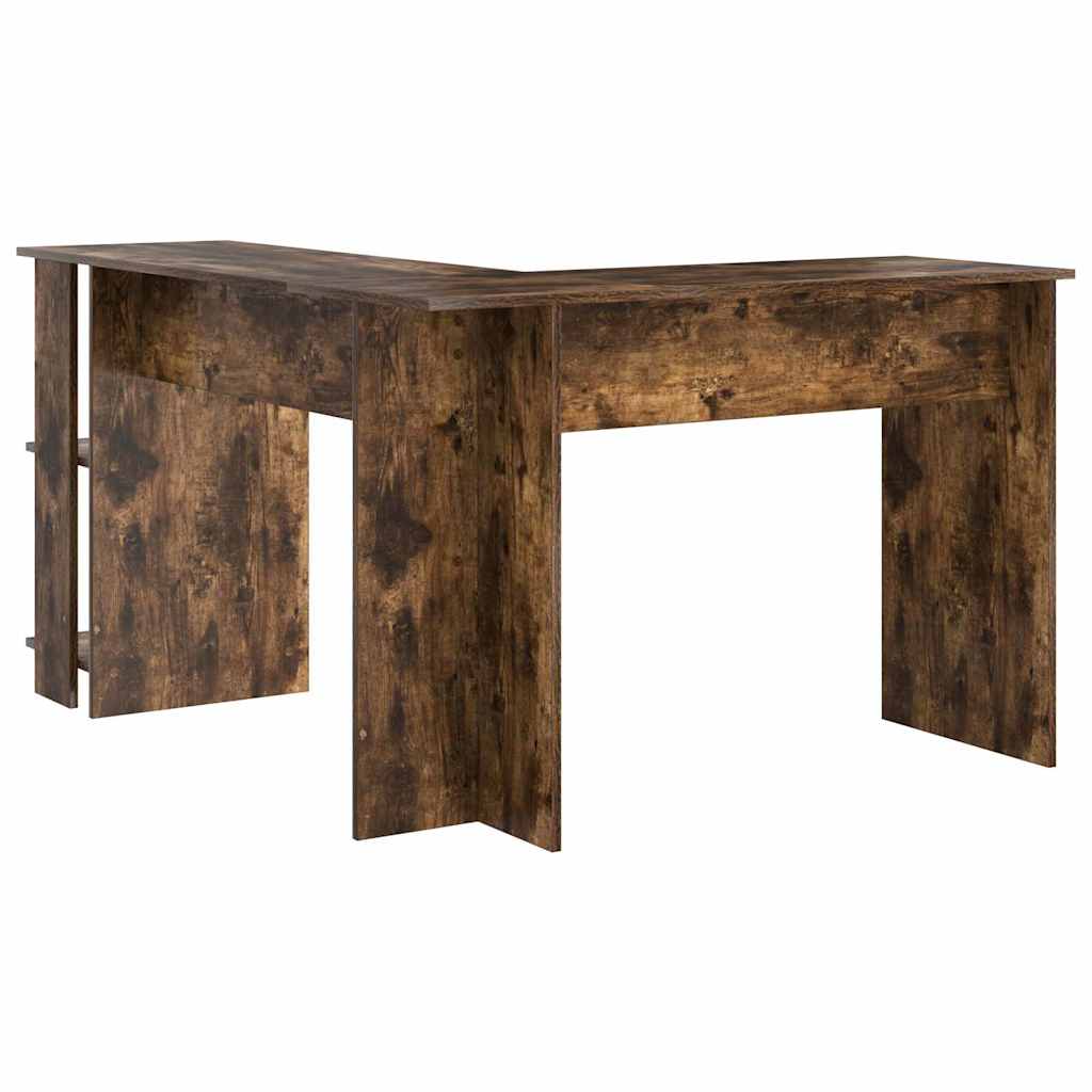 vidaXL Eck-Schreibtisch Geräucherte Eiche 140 x 113,5 x 75 cm