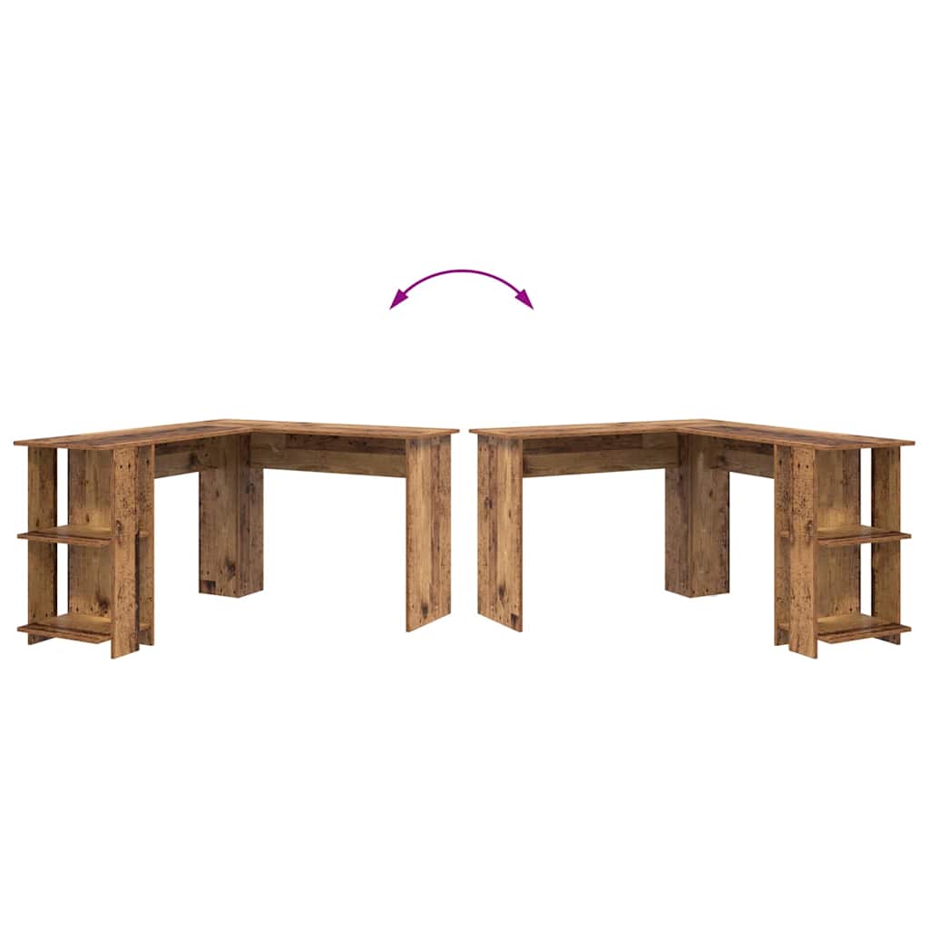 vidaXL Eck-Schreibtisch Altholz 140 x 113,5 x 75 cm Holzwerkstoff