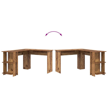 vidaXL Eck-Schreibtisch Altholz 140 x 113,5 x 75 cm Holzwerkstoff
