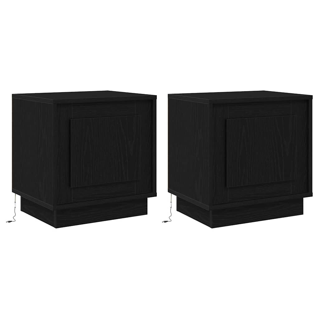 Nachttisch 2 pcs Schwarz 44 x 34,5 x 45 cm Holzwerkstoff