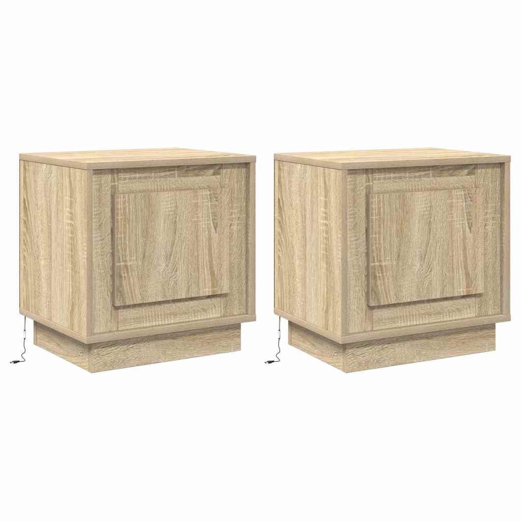 vidaXL Nachttisch 2 pcs Sonoma-Eiche 44 x 34,5 x 45 cm Holzwerkstoff