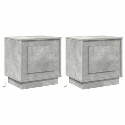 Nachttisch 2 pcs Beton Grau 44 x 34,5 x 45 cm Holzwerkstoff