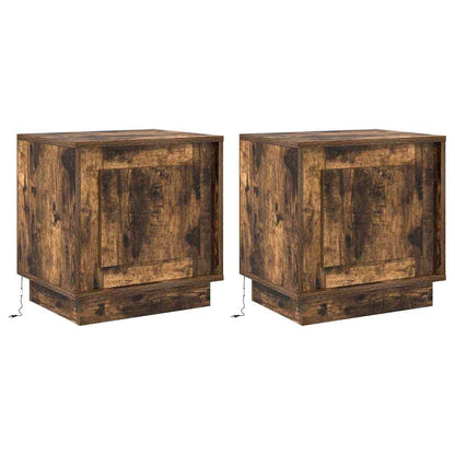vidaXL Nachttisch 2 pcs Geräucherte Eiche 44 x 34,5 x 45 cm
