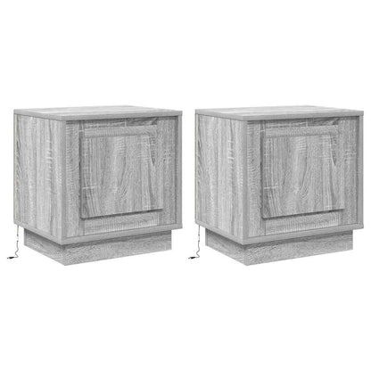 Nachttisch 2 pcs Grau 44 x 34,5 x 45 cm Holzwerkstoff