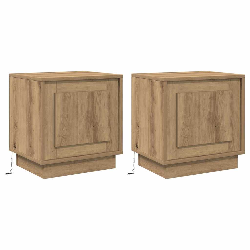 Nachttisch 2 pcs Artisan-Eiche 44 x 34,5 x 45 cm Holzwerkstoff