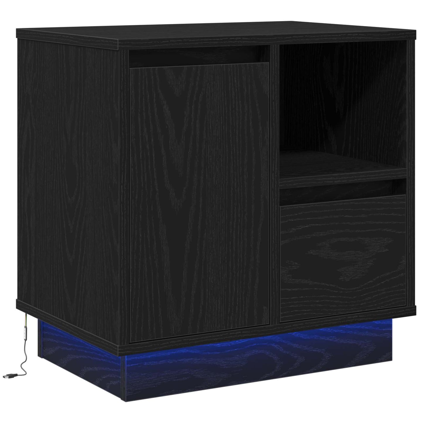 vidaXL Nachttisch Schwarz Eichen-Optik 50 x 34,5 x 50 cm Holzwerkstoff