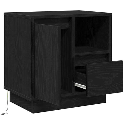 vidaXL Nachttisch Schwarz Eichen-Optik 50 x 34,5 x 50 cm Holzwerkstoff